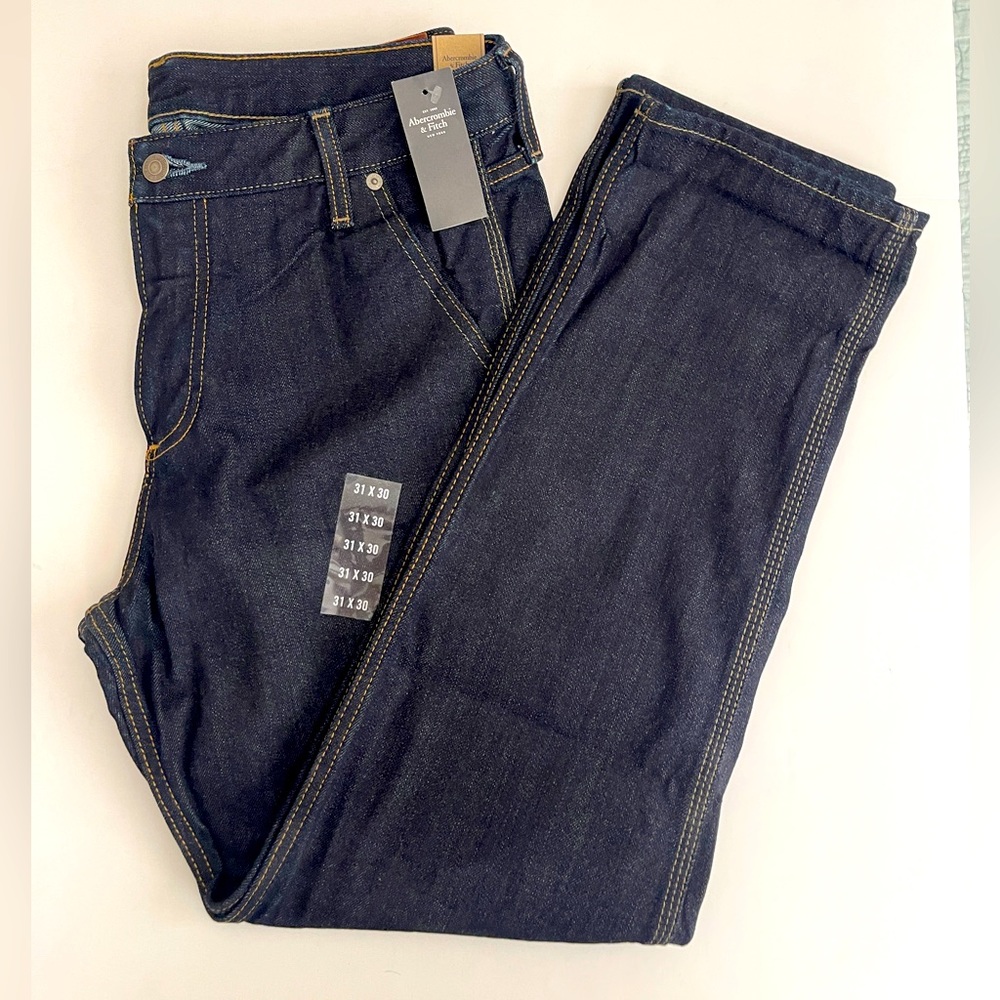 Abercrombie and Fitch men classic vintage thick straight Jeans